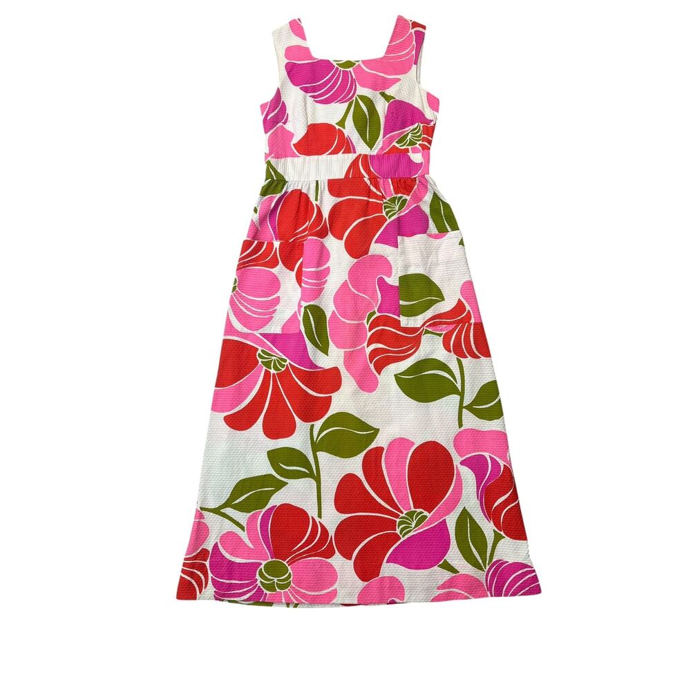 Vintage 60s 70s Colorful Hawaiian Floral Maxi Dress M Tropical Groovy Retro - Picture 4 of 9
